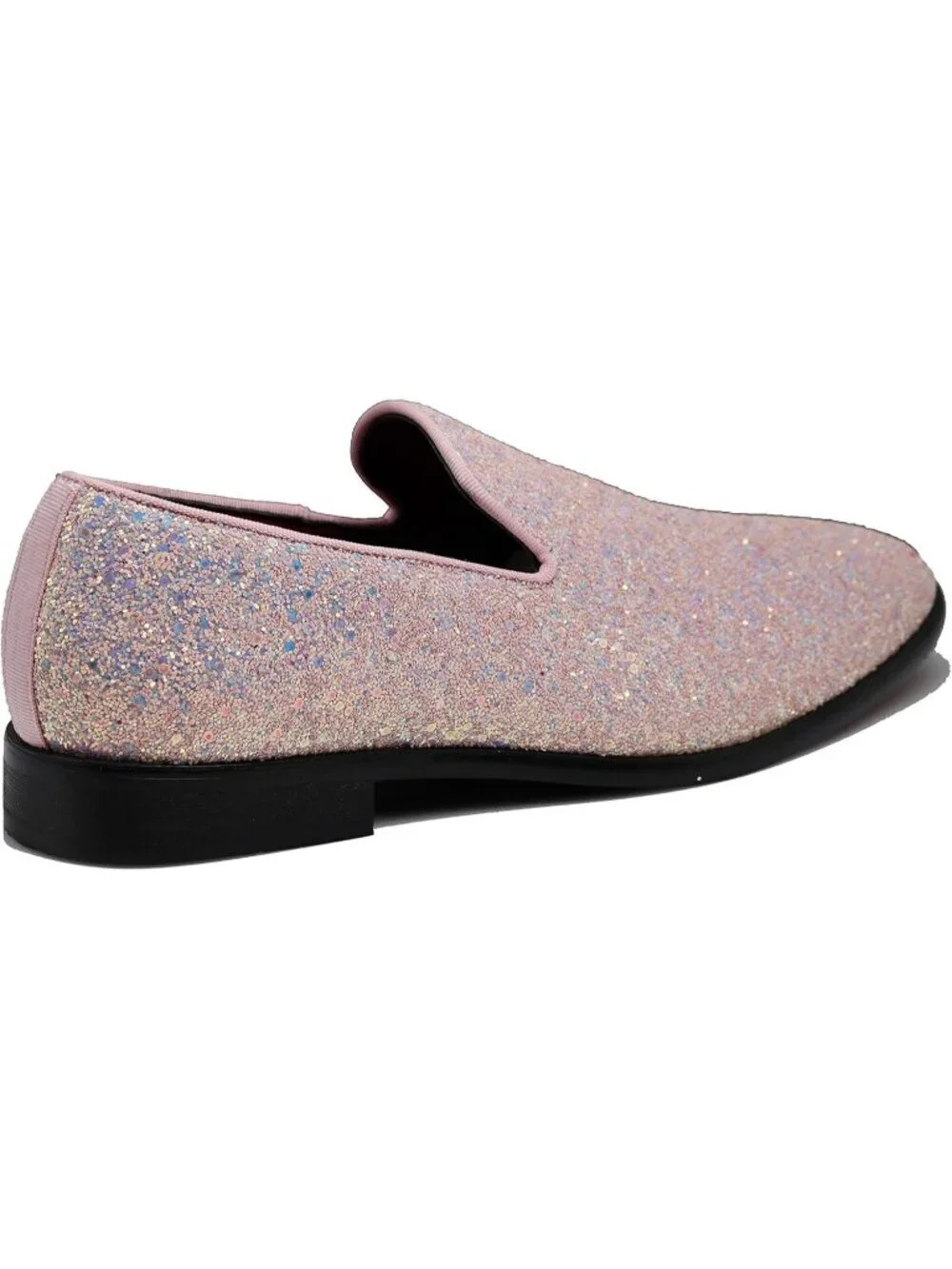 Men's Pink Vintage Glitter Loafers Slip On Tuxedo Dress Party Classic Shoes